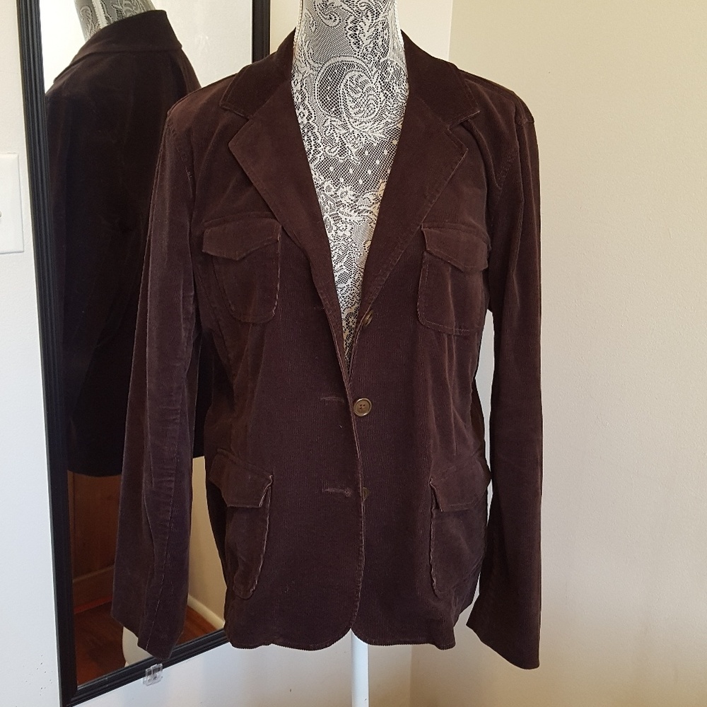 Women Brown Corduroy Blazer
